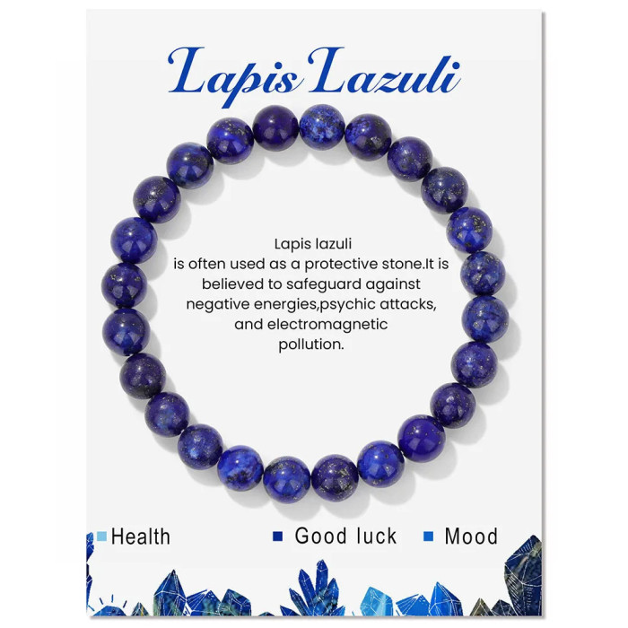 Amazon Hot Selling Natural Stone Bracelet Elastic Beaded 8mm Blue Turquoise Agate Rose Quartz Beaded Volcanic Stone Bracelet