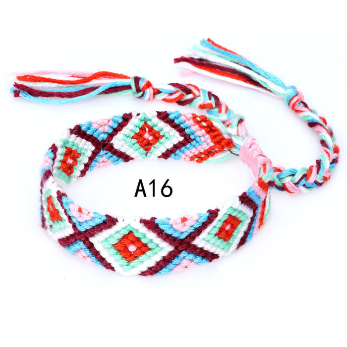Hot-Selling Woven Bracelet Nepal Ethnic Style Handmade Woven Rainbow Lucky Fortune Friendship Bracelet