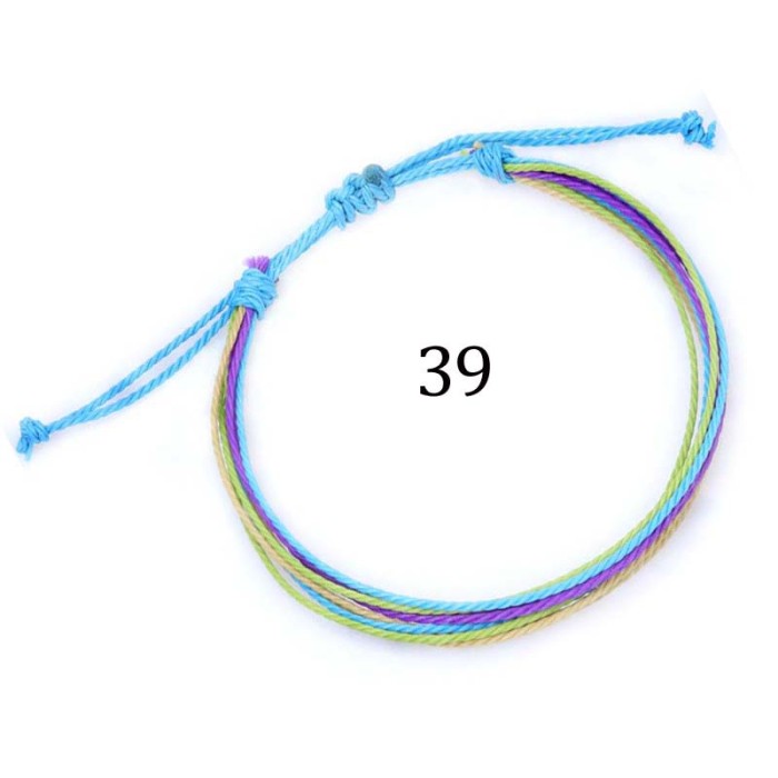 Cross-Border Hot Selling Jewelry Wholesale Taiwan Wax Thread Handmade Braided Bracelets Multicolor Rope Braided Friendship Bracelets Manufacturer
