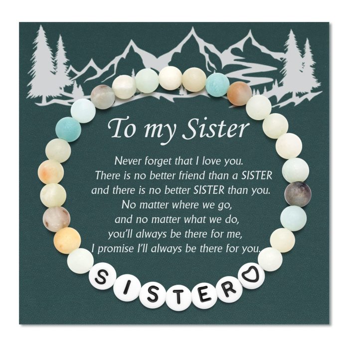 Cross-Border European and American Amazon Matte Stone Bead English Letter Bracelet Father's Day Mother's Day Bracelet Gift Jewelry Wholesale