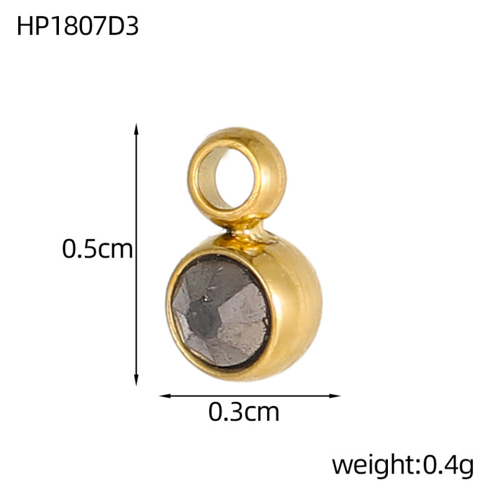 Hot Selling Stainless Steel Twelve Constellation Stone Zircon Birthstone Lucky Stone DIY Handmade Jewelry Accessories...