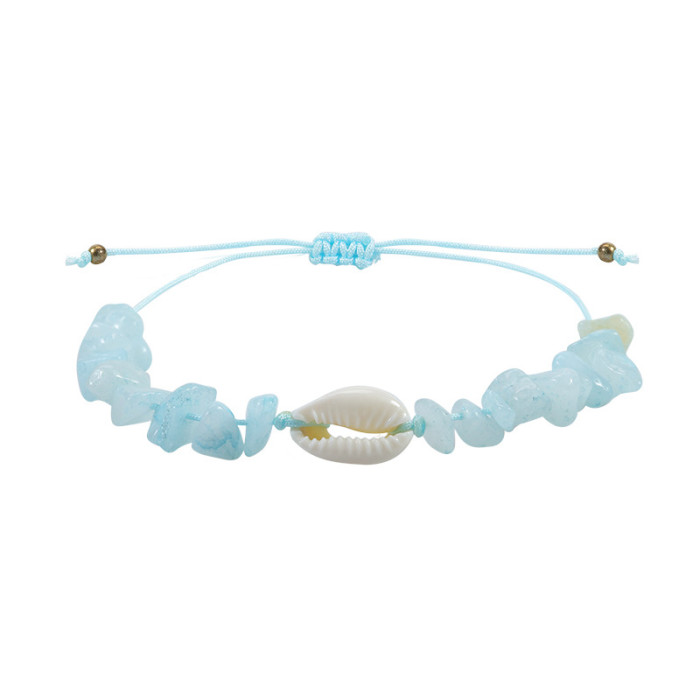 New Crushed Stone Shell Bracelet TEMU Source Manufacturer in Stock Wholesale Opal Amethyst Stone Bracelet