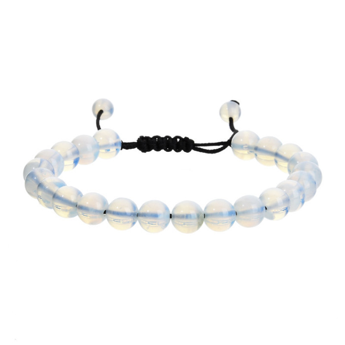 Cross-Border Jewelry Handmade Amethyst Braided Bracelet Geometric Agate Adjustable Bracelet Universal Wholesale