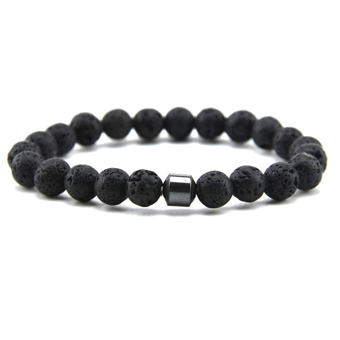 Amazon New Tiger Eye Stone 8MM Fashion Stone Bead Bracelet Men's Classic Magnetic Bracelet Cross-Border Bracelet