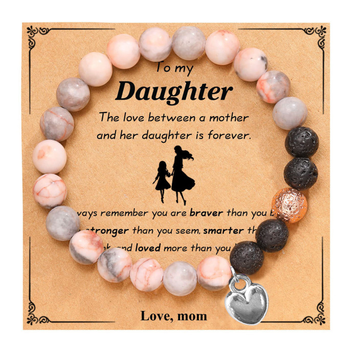 European and American Cross-Border Hot Sale Heart Bracelet Men's Handmade Pendant Accessories Women's Versatile High-End Card Bracelet Gift