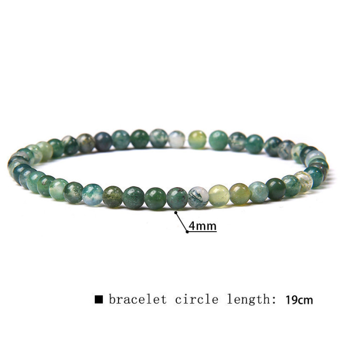 4mm Natural Agate Mini Energy Bracelet for Women Smooth Beads Semi-Precious Stone Pulsera Jewelry Bracelet