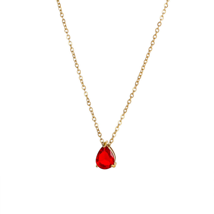European and American New Simple Necklace for Women, Niche Design with Micro Inlaid Colorful Zircon Necklace, Unique Versatile Collarbone Chain Jewelry