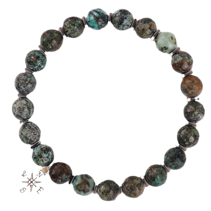 Cross-Border New Pink Zebra Red Vein Stone Pink Quartz African Turquoise Bracelet Pink Zebra Graduation Season Compass Bracelet