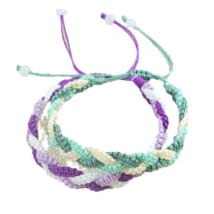 Hot Sale New Bohemian Style Woven Bracelet Macaron Color Block Multi-layer Bracelet in Stock