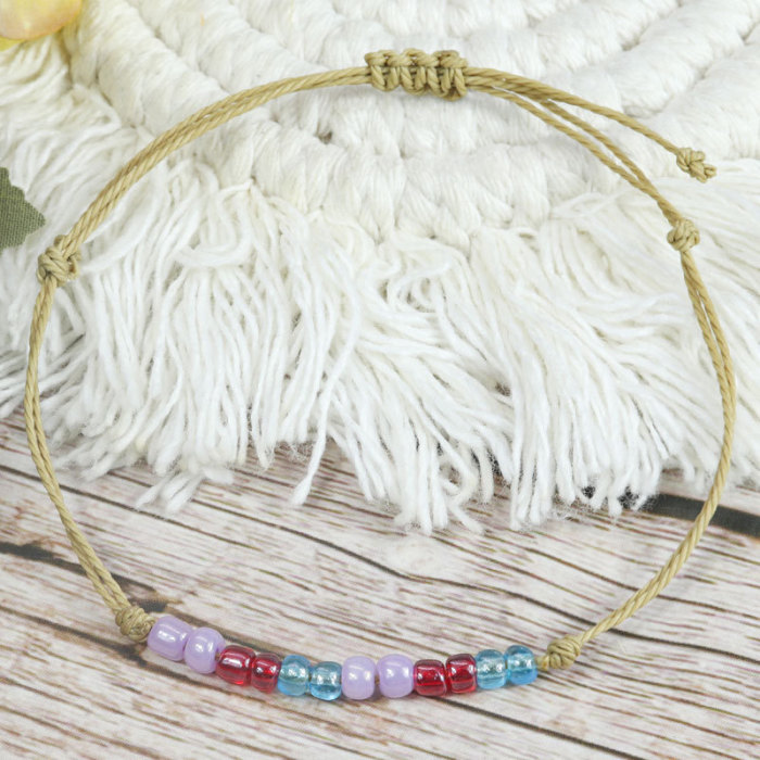 Amazon In-Stock Wholesale Versatile Rice Bead Woven Bracelet INS Style Summer Simple Bracelet