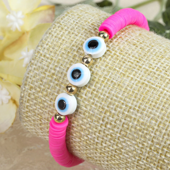 Cross-Border Hot Selling Devil's Eye Soft Clay Bracelet Amulet Bracelet Parent-Child Gift Bracelet