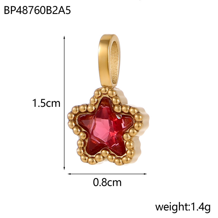 Stainless Steel with Drill Zircon DIY Earrings Jewelry Small Accessories Star Heart Water Drop Round Bracelet Necklace Accessories Wholesale