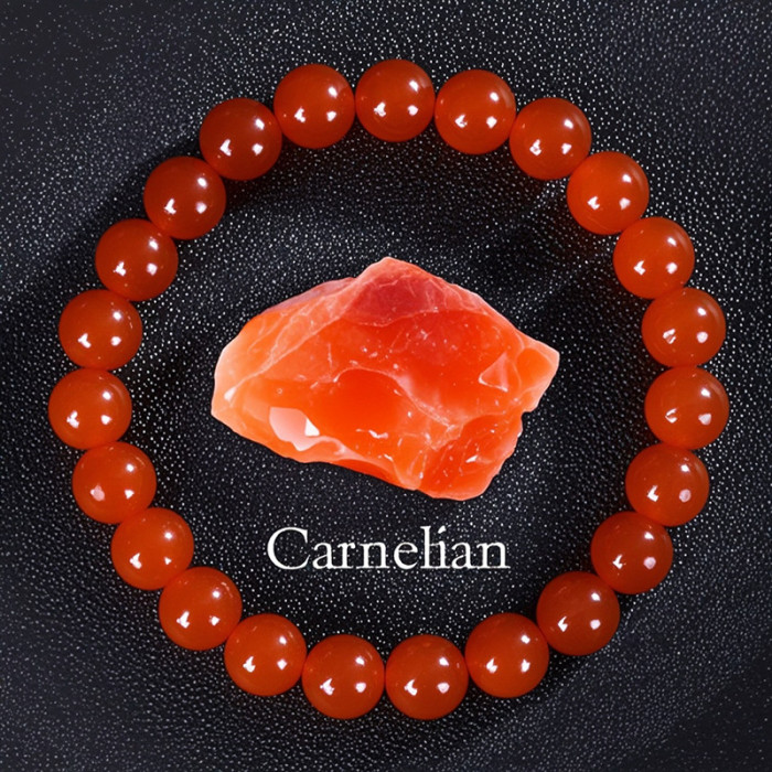 Cross-Border Hot Sale 8mm Sunstone Beaded Bracelet Jewelry Pink Quartz Tiger Eye Handmade Agate Crystal Bracelet Wholesale