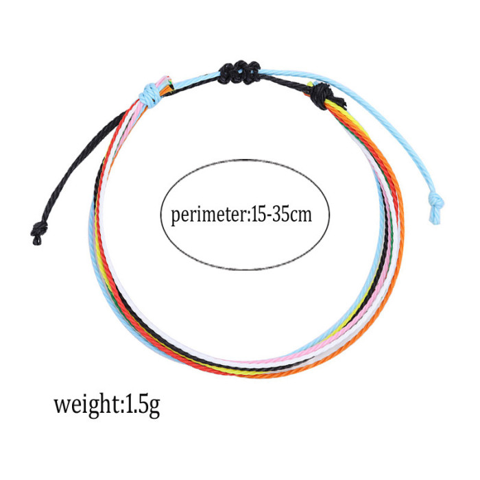 Cross-Border Hot Selling Jewelry Wholesale Taiwan Wax Thread Handmade Braided Bracelets Multicolor Rope Braided Friendship Bracelets Manufacturer