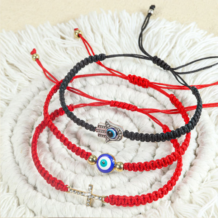 Amazon Hot-Selling Devil Eye Palm Braided Rope Adjustable Pull Elephant Turtle Red Rope Bracelet