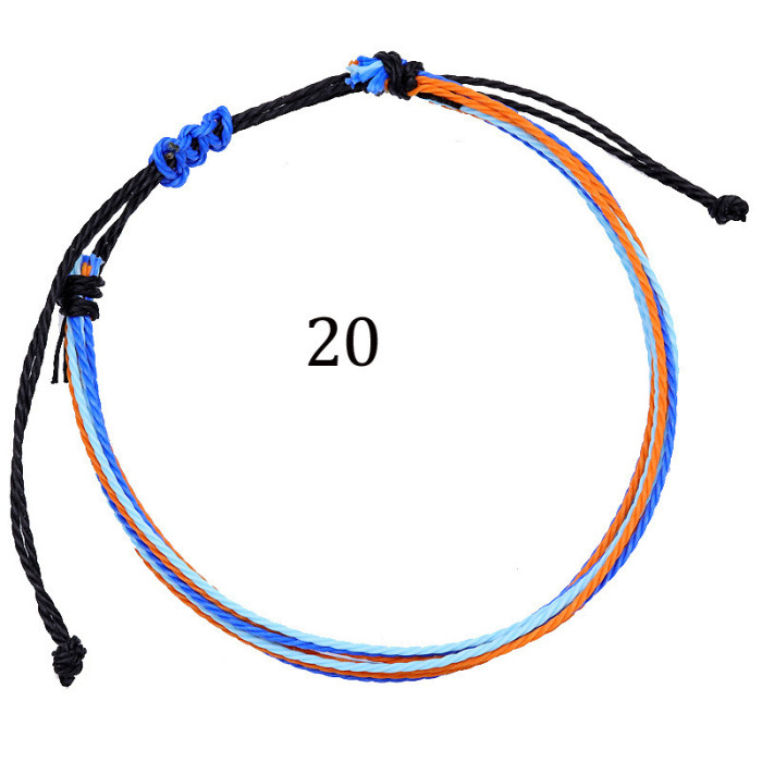 Cross-Border Hot Selling Jewelry Wholesale Taiwan Wax Thread Handmade Braided Bracelets Multicolor Rope Braided Friendship Bracelets Manufacturer
