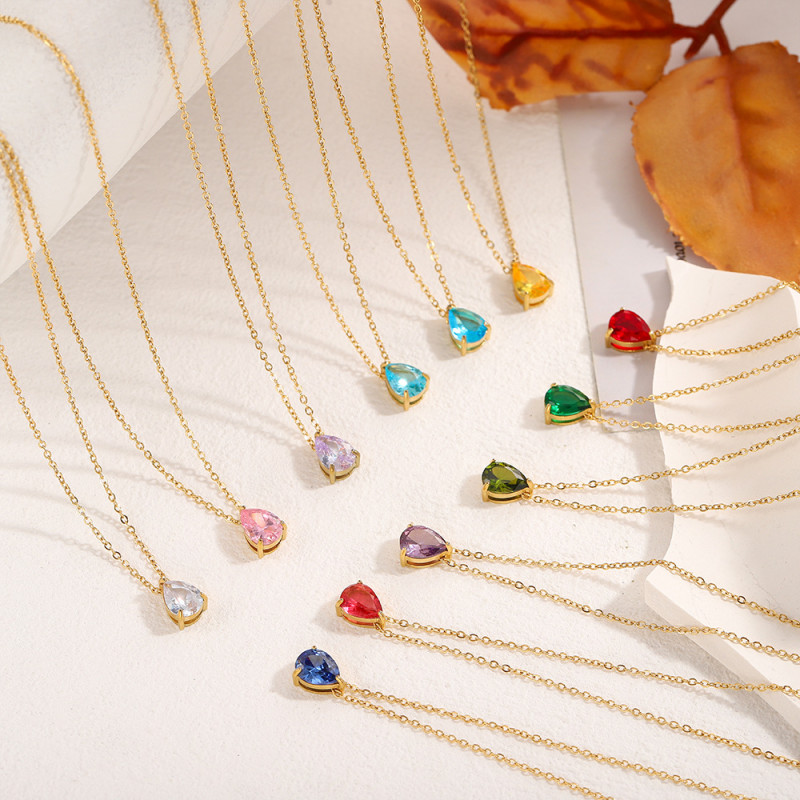 European and American New Simple Necklace for Women, Niche Design with Micro Inlaid Colorful Zircon Necklace, Unique Versatile Collarbone Chain Jewelry