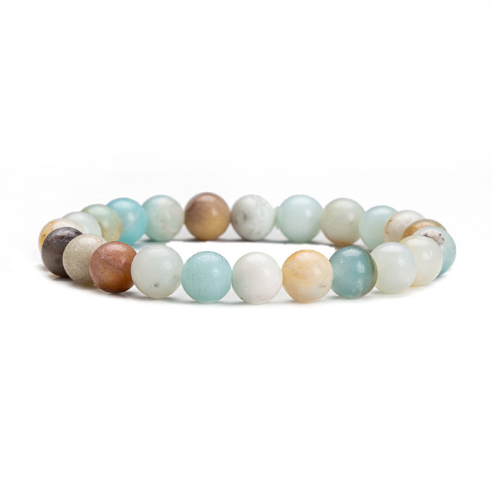 New Arrival Agate Pink Crystal Aquamarine Beaded Bracelet Tiger Eye Elastic Bracelet Amazon Foreign Trade Jewelry