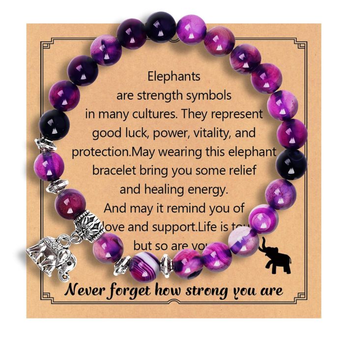 New 8mm Pink Zebra Bead Bracelet Holiday Gift for Men and Women Friendship Heart Bead Bracelet Amazon