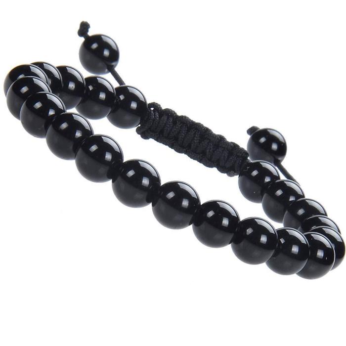 Cross-Border Hot-Selling Pink Quartz Amethyst Handmade Braided Bracelet Agate Adjustable Beaded Rope Jewelry