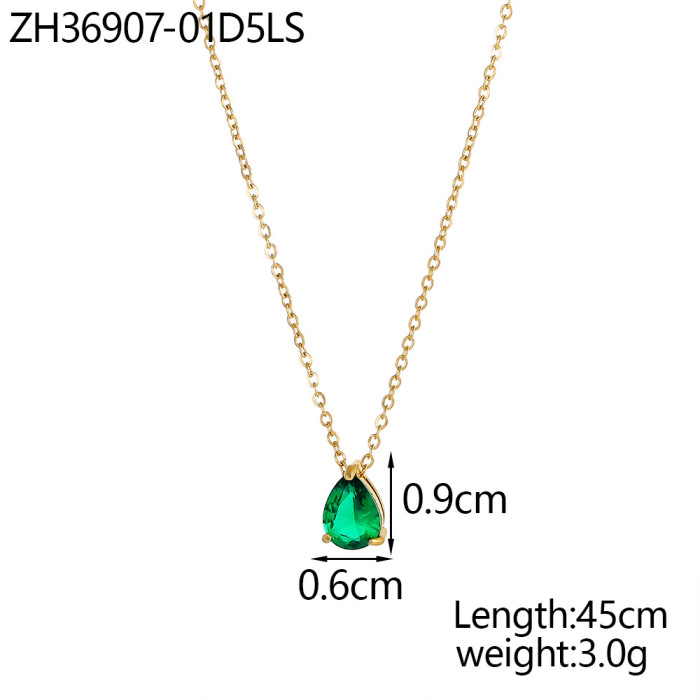 European and American New Simple Necklace for Women, Niche Design with Micro Inlaid Colorful Zircon Necklace, Unique Versatile Collarbone Chain Jewelry