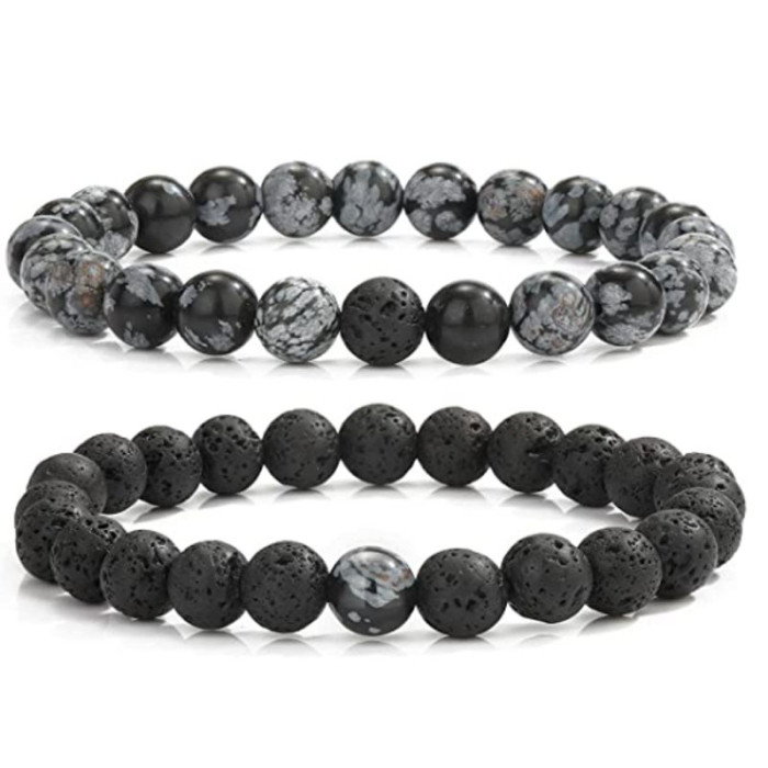 Men's Beaded Bracelet Lava Stone Beads Couple Bracelet Yellow Tiger Eye Stone Beads Bracelet Amazon Bestseller