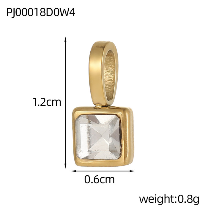 Hot-Selling Colorful 12 Birthstone Pendant DIY Accessories Necklace Birthstone Cube Pendant Accessories Wholesale