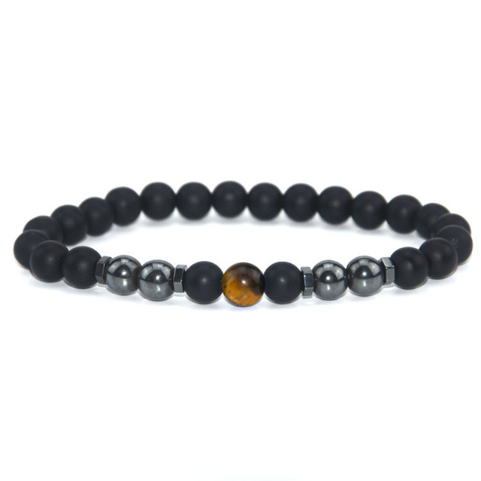 Cross-Border New Matte Black Bead Magnetic Anklet European and American Retro Snowflake Stone Magnetic Foot Jewelry Large Quantity at Great Price
