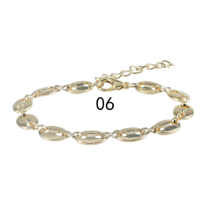 Amazon Hot Sale Exquisite Chain Paperclip Bracelet Bohemian Simple Adjustable Multi-Layer Metal Bracelet, Necklaces