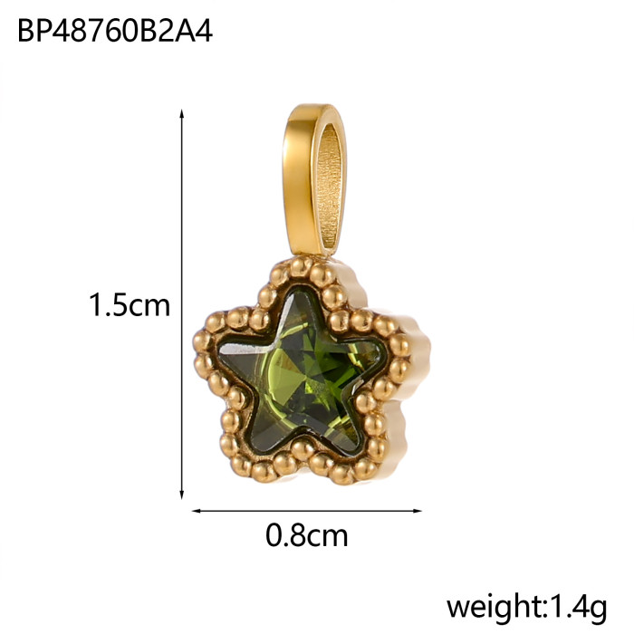 DIY Jewelry Accessories Stainless Steel Zircon Small Pendant Titanium Steel Claw Setting Geometric Water Drop Zircon Pendant Jewelry Wholesale