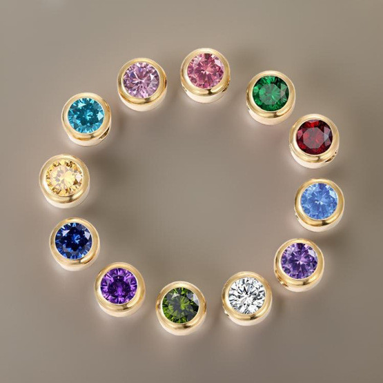 European and American Hot-Selling Stainless Steel Jewelry Accessories Inlaid Rhinestone Necklace Bracelet Accessories DIY Round Pendant Hanging Piece