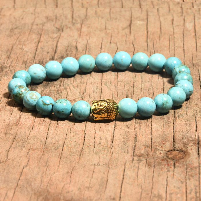 Amazon AliExpress New Tiger Eye Stone Bracelet Black Onyx Volcanic White Pine Blue Vein Stone Unisex Accessories Bracelet