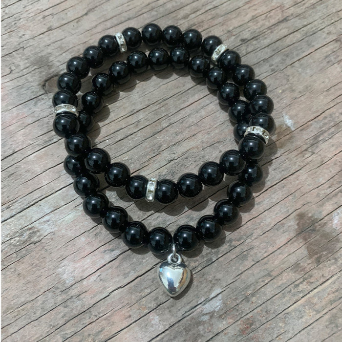 Cross-Border Jewelry Pink Zebra Stone Bead Bracelet Festival Gift for Men and Women Friendship Heart Bead Bracelet Wholesale Hot Item