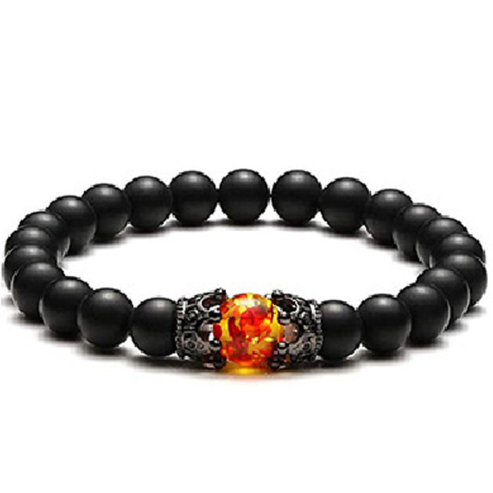 Amazon Hot-Selling Obsidian Men's Football Rugby Volleyball Hand-Woven Bracelet New Women's Beaded Bracelet