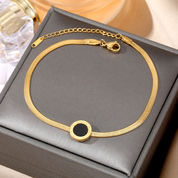 Stainless Steel Bracelet for Women Double Layer Gold Beads Twist Chain Blade Chain Thin Snake Bone Chain Map Pentagra...