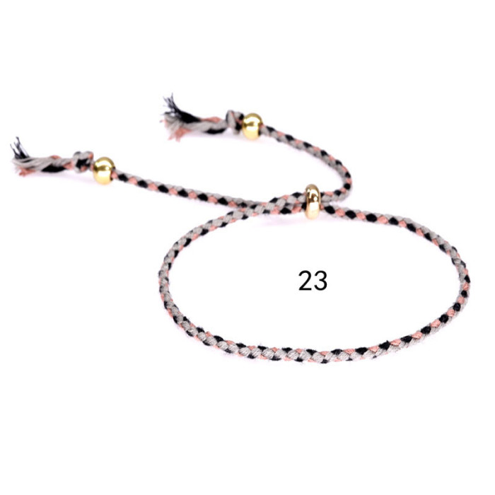 Amazon Hot-Selling Bracelet Copper Beads Tassel Hand Jewelry Colorful Cotton Thread Bracelet Unisex Ins Yiwu Foreign Trade New Model