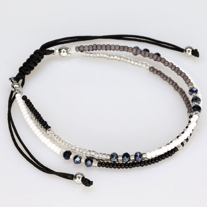 Cross-Border E-commerce Hot-Selling European and American Style Bracelet for Women and Men Hand-Woven Rice Beads Bohemian Colorful Fashion Accessories INS