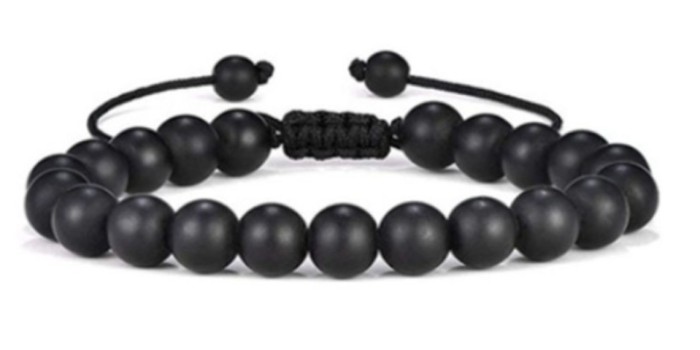 Amazon Hot Sale Matte Agate and Hematite Bead Bracelet Handmade Men's Adjustable Woven Bracelet Jewelry