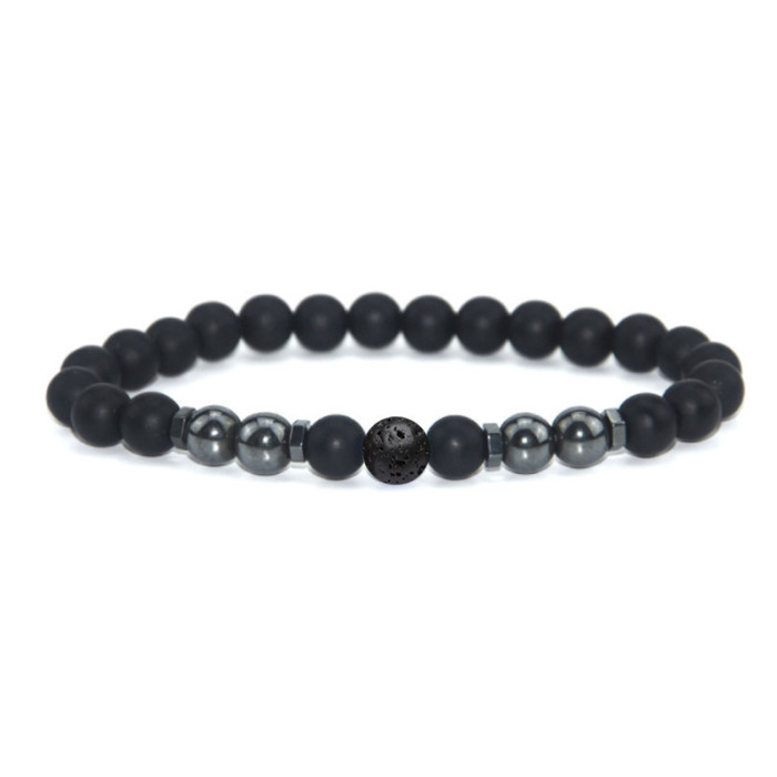 Cross-Border New Matte Black Bead Magnetic Anklet European and American Retro Snowflake Stone Magnetic Foot Jewelry Large Quantity at Great Price