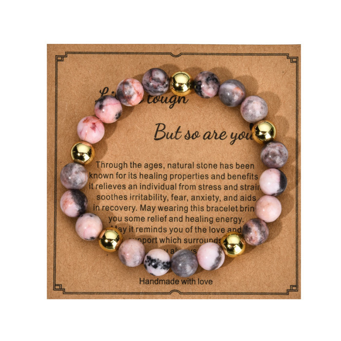 AliExpress European and American Colorful Gemstone African Tiger Eye Handmade Single Circle Bracelet Red Stone Crystal Jewelry Wholesale