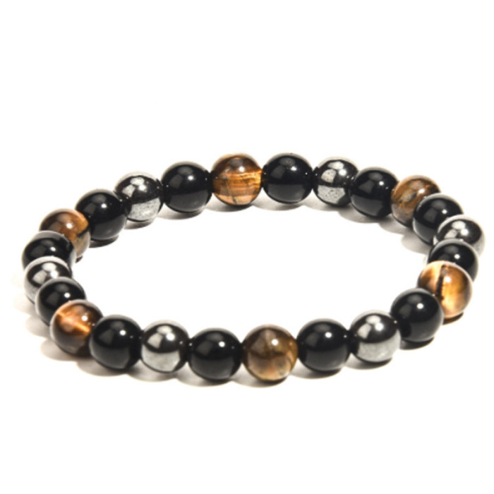 Amazon New Tiger Eye Stone Bracelet European and American Jewelry Obsidian Hematite Magnetic Yoga Energy Bracelet Hand Accessory