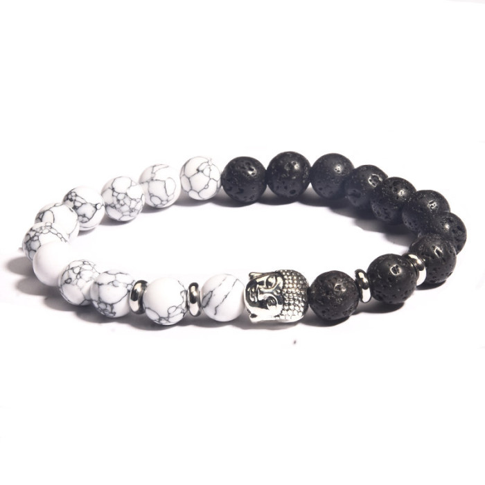 New Arrival Heart-Shaped Magnetic Stone Qixi Festival Couple Bracelet Cross-Border Exclusive Magnetic Tiger Eye Stone Volcanic Stone Bracelet
