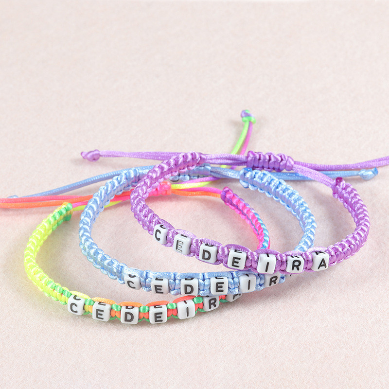 New Foreign Trade Letter Woven Bracelet Colorful Rope Woven Bracelet Factory In Stock Cross-Border Supply