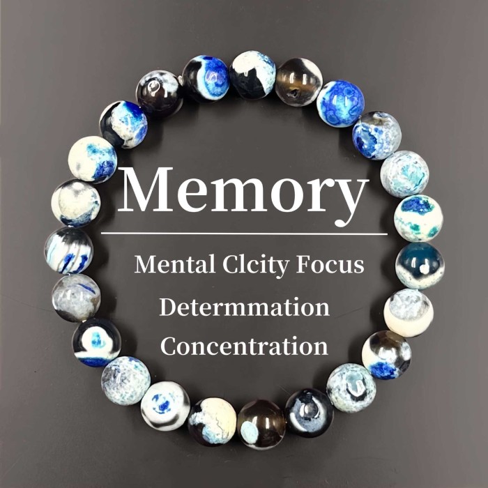Temu Cross-Border TK Hot-Selling Bracelet Blue Natural Stone Elastic Cord Adjustable Fashion Light Luxury Bracelet Xiyin Hot-Selling