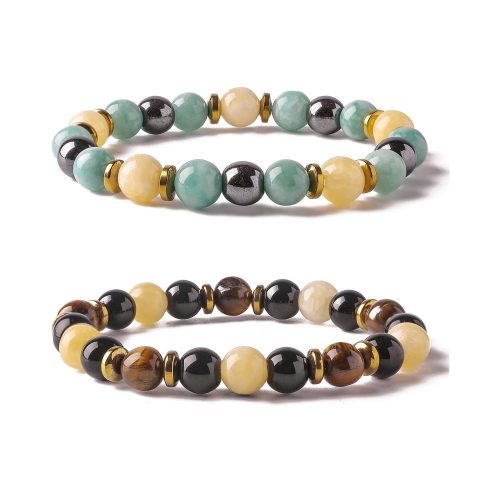 Cross-Border Luxury Tiger Eye Obsidian Bracelet for Men and Women Couples Friendship Agate Beads Bracelet Boutique New Beaded Bracelet