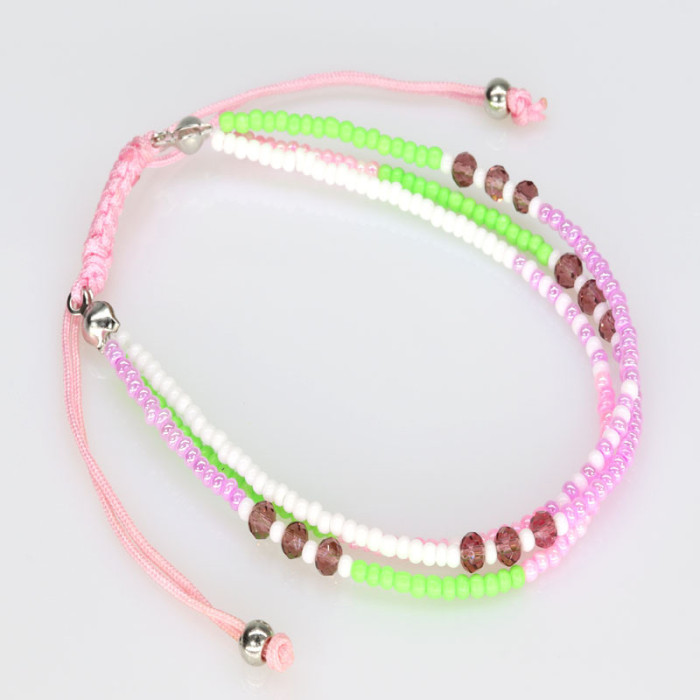 Cross-Border E-commerce Hot-Selling European and American Style Bracelet for Women and Men Hand-Woven Rice Beads Bohemian Colorful Fashion Accessories INS
