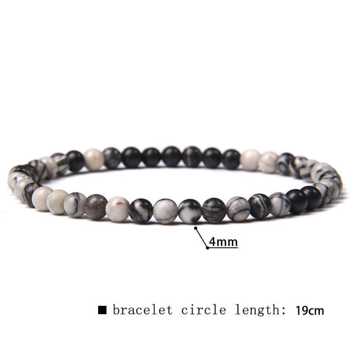 4mm Natural Agate Mini Energy Bracelet for Women Smooth Beads Semi-Precious Stone Pulsera Jewelry Bracelet