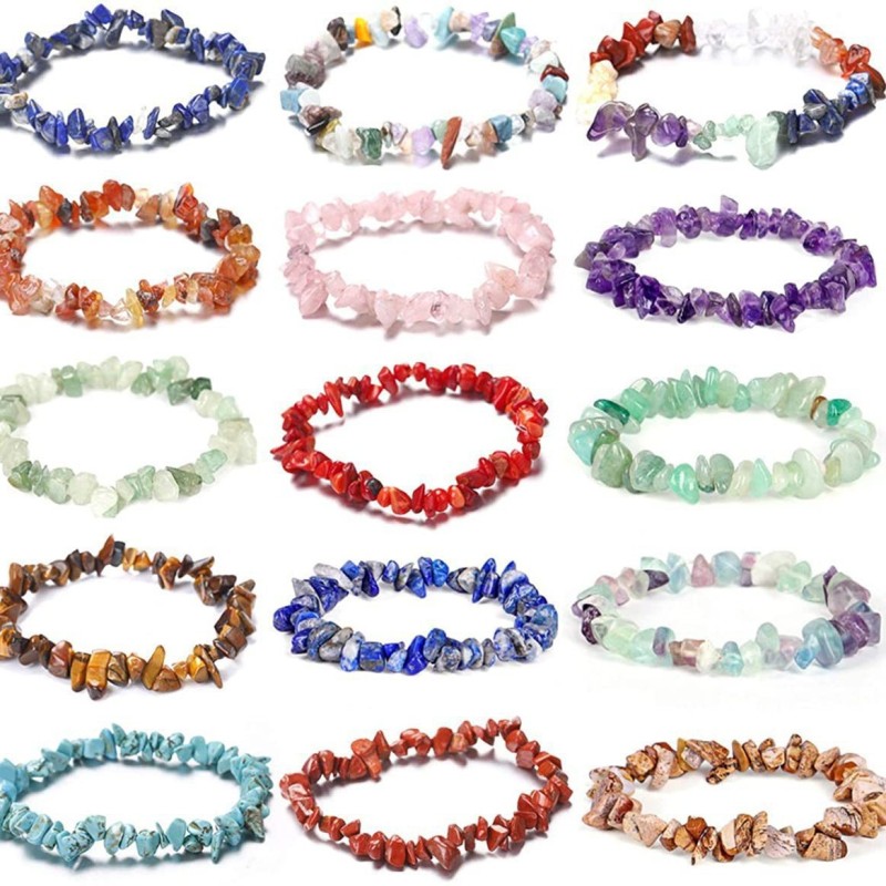 Amazon Hot Selling Cross-Border Jewelry Colorful Natural Crystal Stone Irregular Crystal Women's Bracelet Manufacturer Wholesale