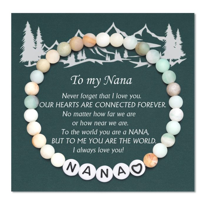 Cross-Border European and American Amazon Matte Stone Bead English Letter Bracelet Father's Day Mother's Day Bracelet Gift Jewelry Wholesale