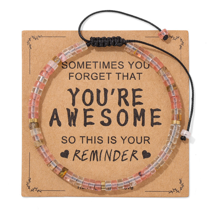 Amazon Hot-Selling Inspirational Gift Bracelet 4mm Wheel Flat Bead Stone Woven Adjustable Bracelet Factory In Stock